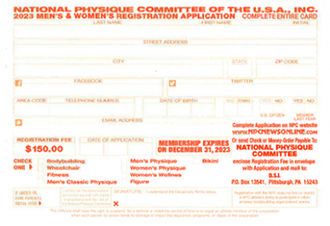 2023 NPC Membership application