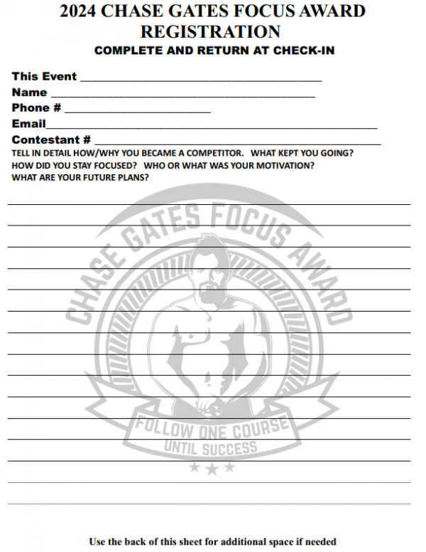 2024 CHASE GATES AWARD SHEET